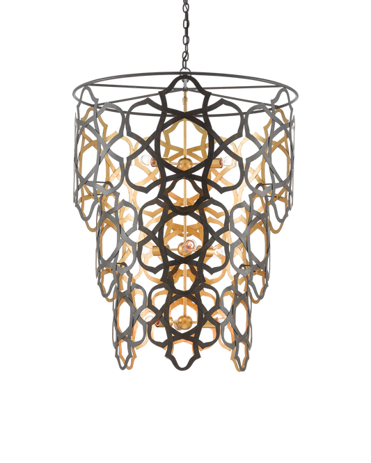 Mauresque Large Bronze & Gold Chandelier
