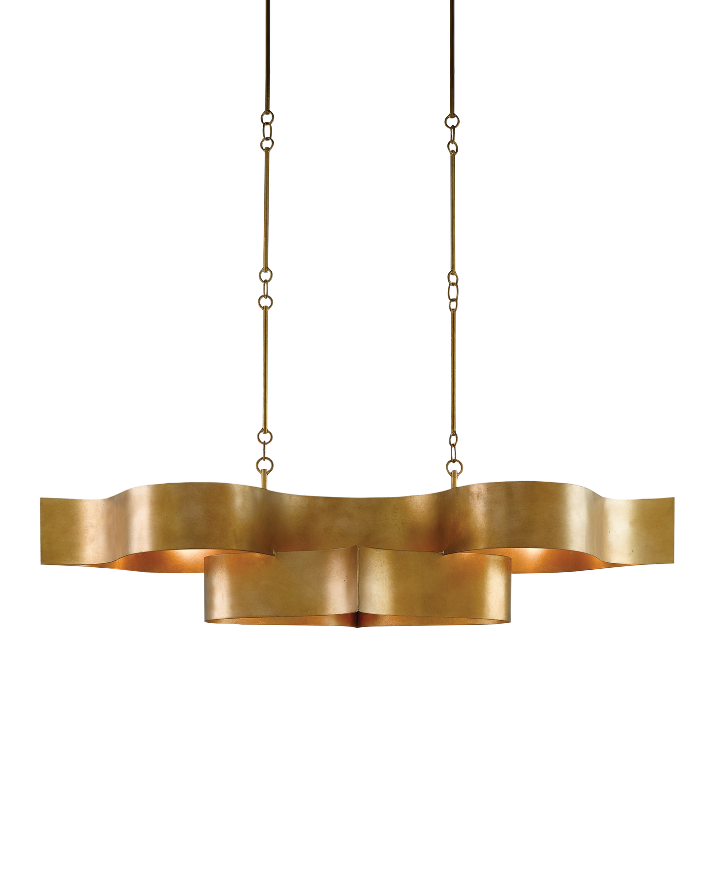 Grand Lotus Gold Oval Chandelier