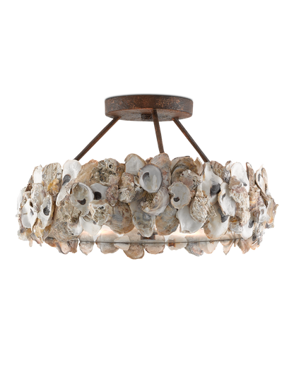 Oyster Shell Semi-Flush Mount