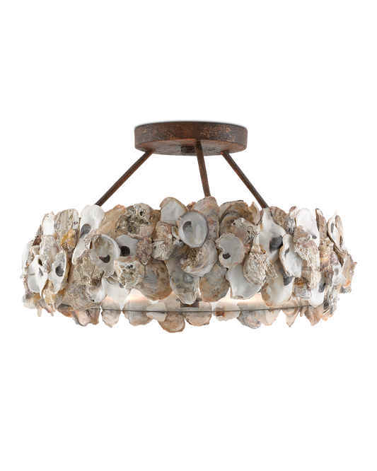 Oyster Shell Semi-Flush Mount