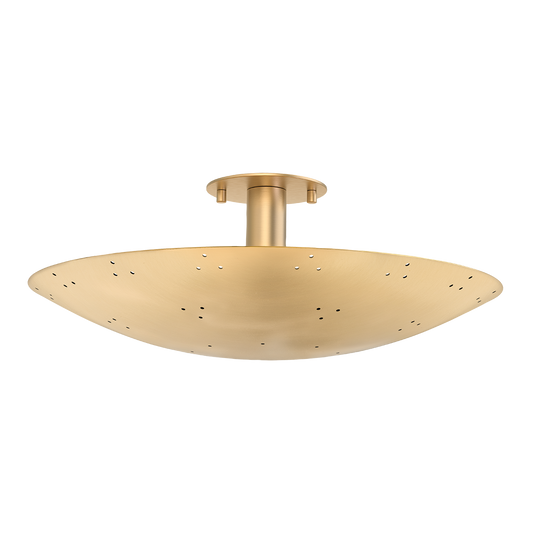 BERN Flush Mount with VINTAGE BRASS Finish