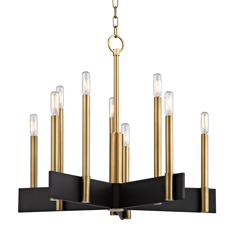 Abrams Chandelier with Aged Brass Finish