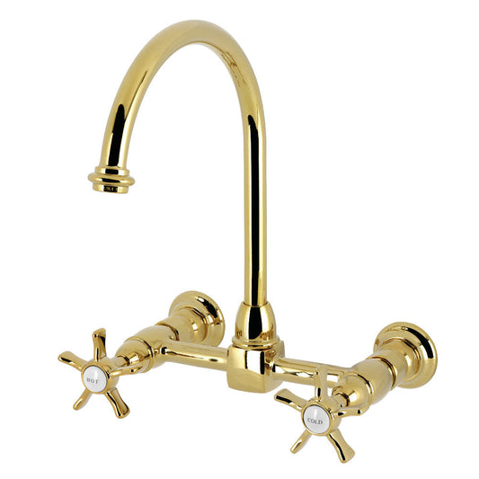 Hamilton Wall Mount Kitchen Faucet in Polished Brass