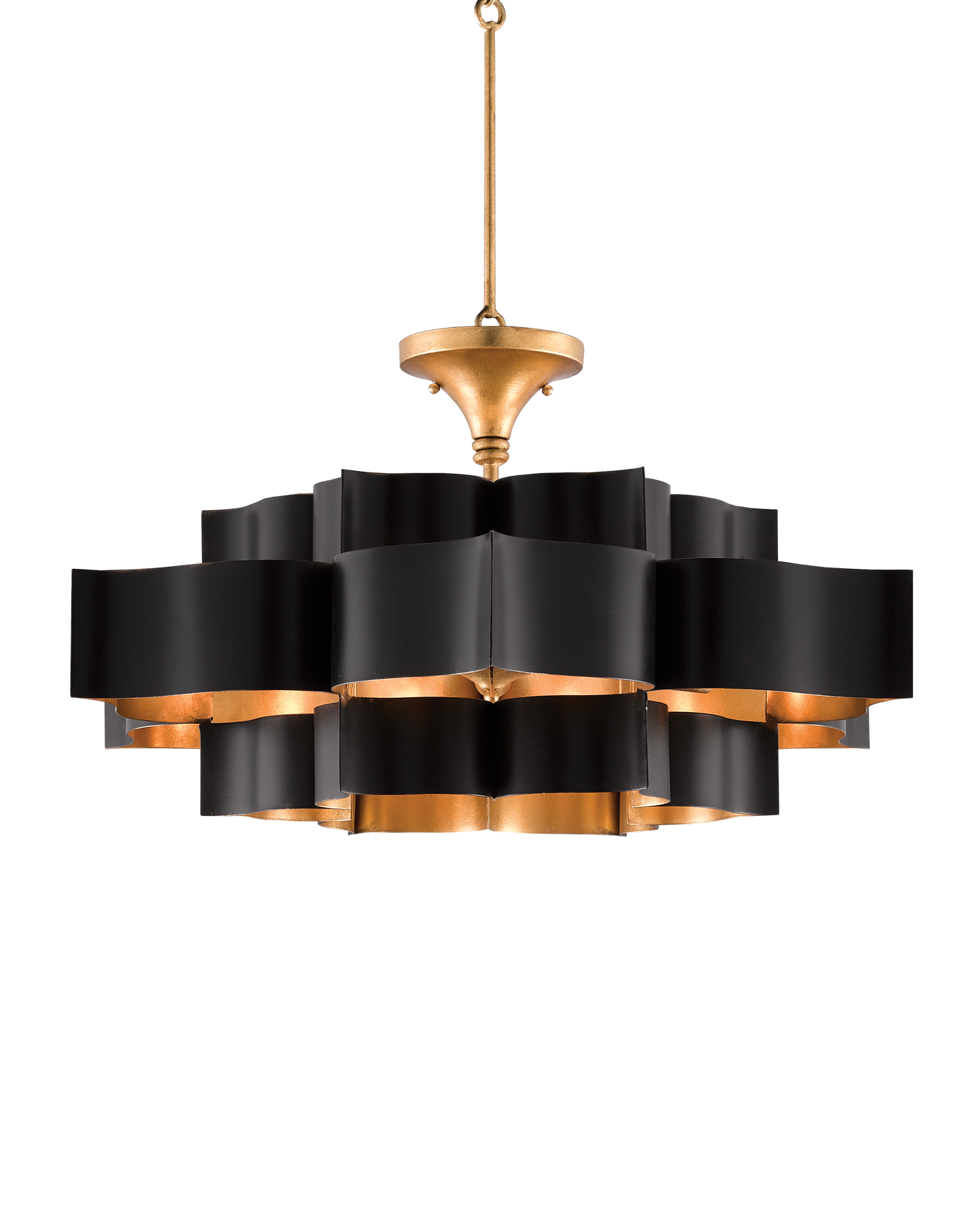 Grand Lotus Large Black Chandelier