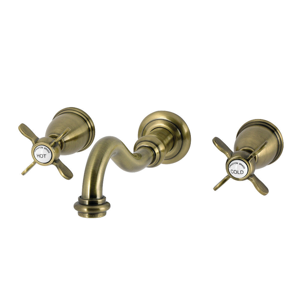 Essex Wall-Mount Bathroom Faucet in Antique Brass