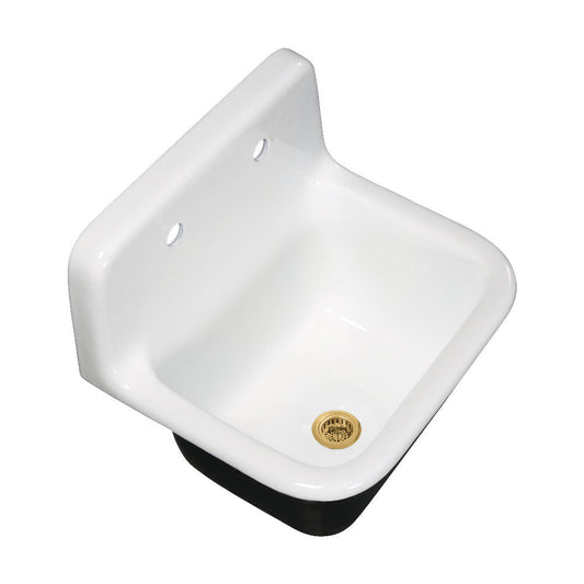 Petra Galley 22.0625 Inch Wall Mount Kitchen Sink in White