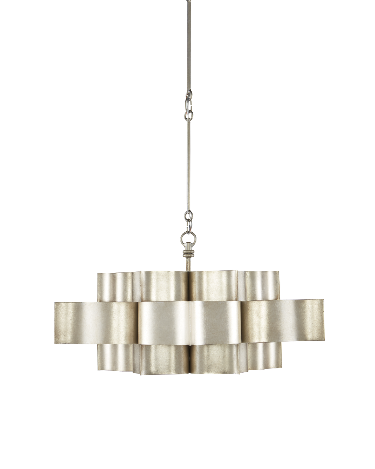 Grand Lotus Large Silver Chandelier
