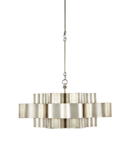 Grand Lotus Large Silver Chandelier