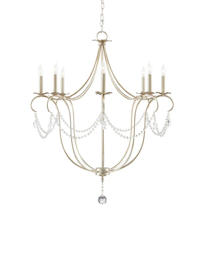 Crystal Lights Large Silver Chandelier