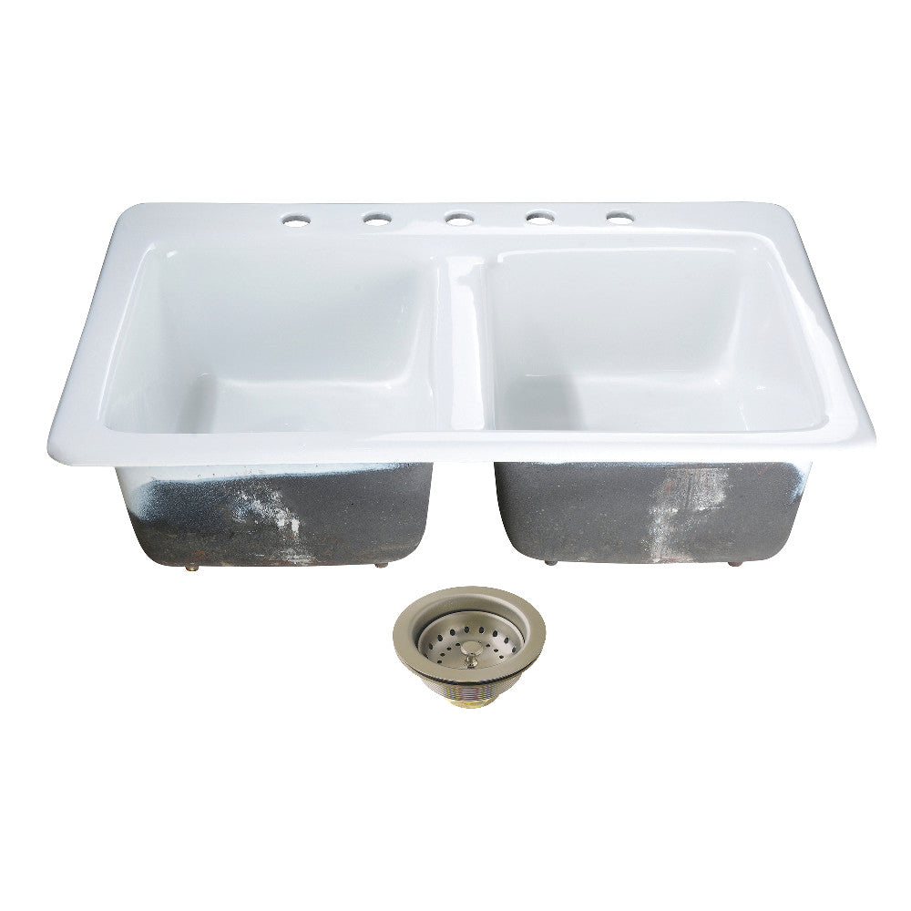Petra Galley 33 Inch Drop-In Kitchen Sink in White
