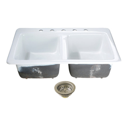 Petra Galley 33 Inch Drop-In Kitchen Sink in White