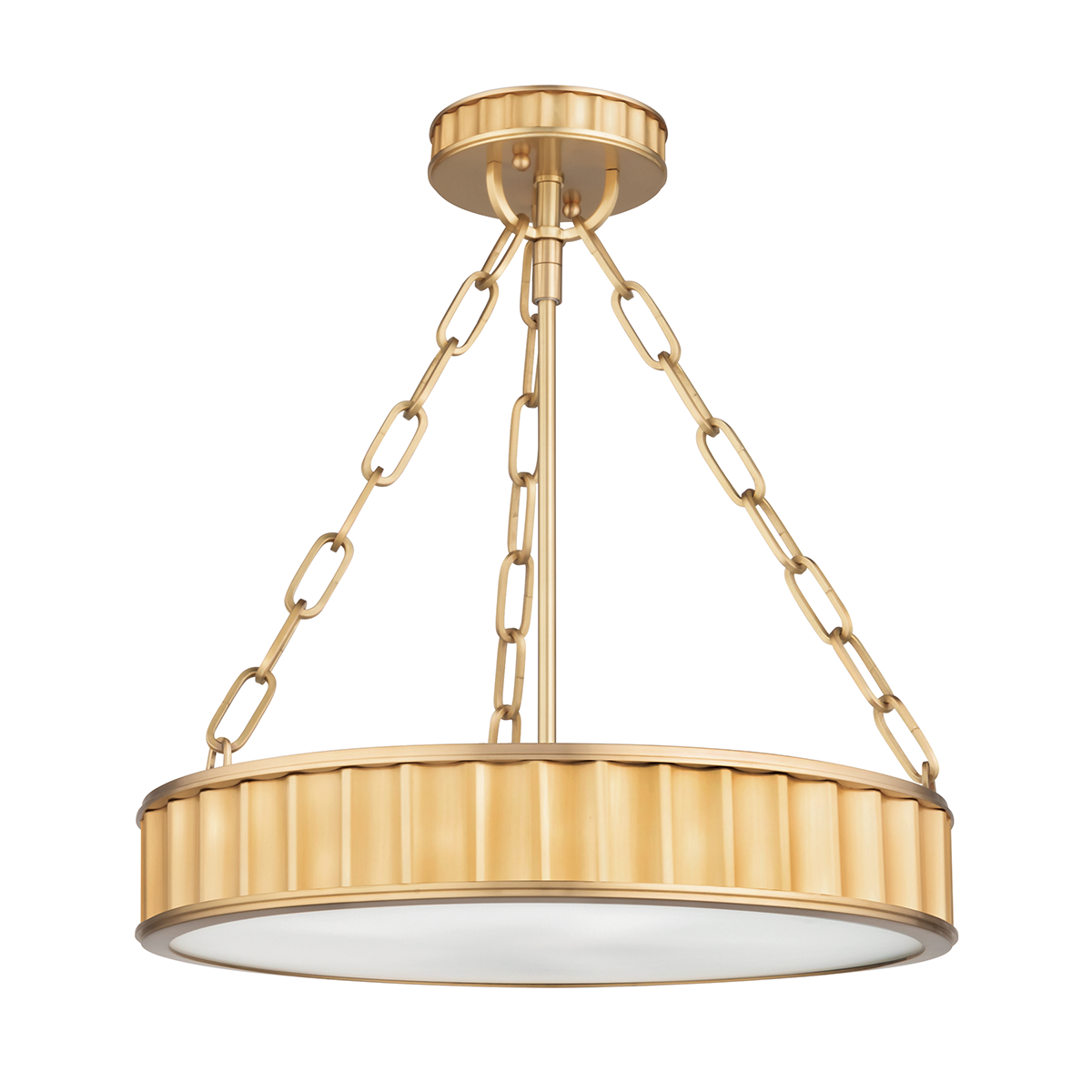 Middlebury Semi Flush with Aged Brass Finish