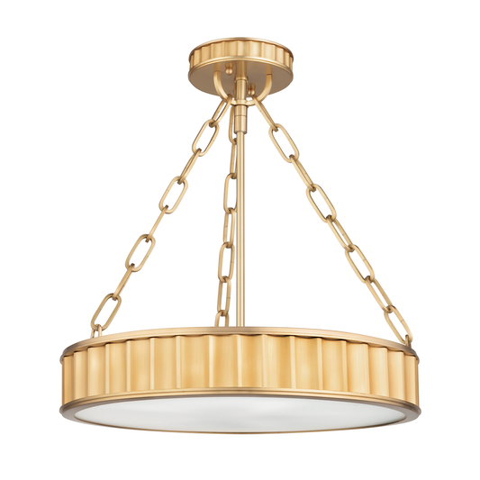Middlebury Semi Flush with Aged Brass Finish
