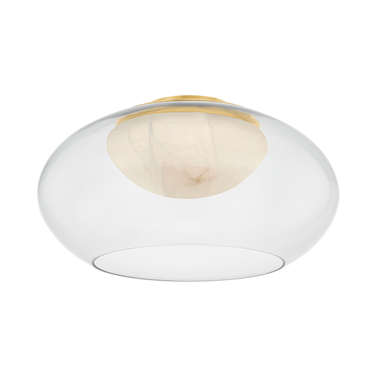 MOORE Flush Mount with AGED BRASS Finish