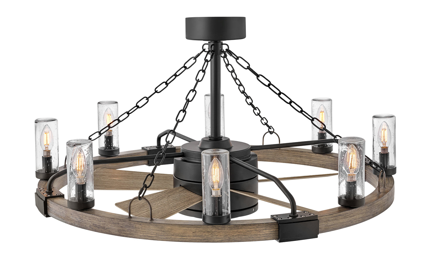 Sawyer 36" with 28" LED Smart Fandelier - Matte Black