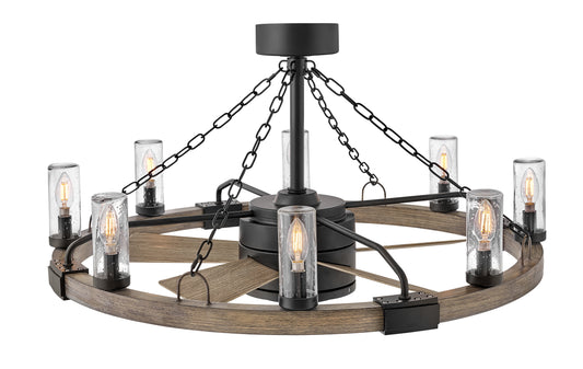 Sawyer 36" with 28" LED Smart Fandelier - Matte Black