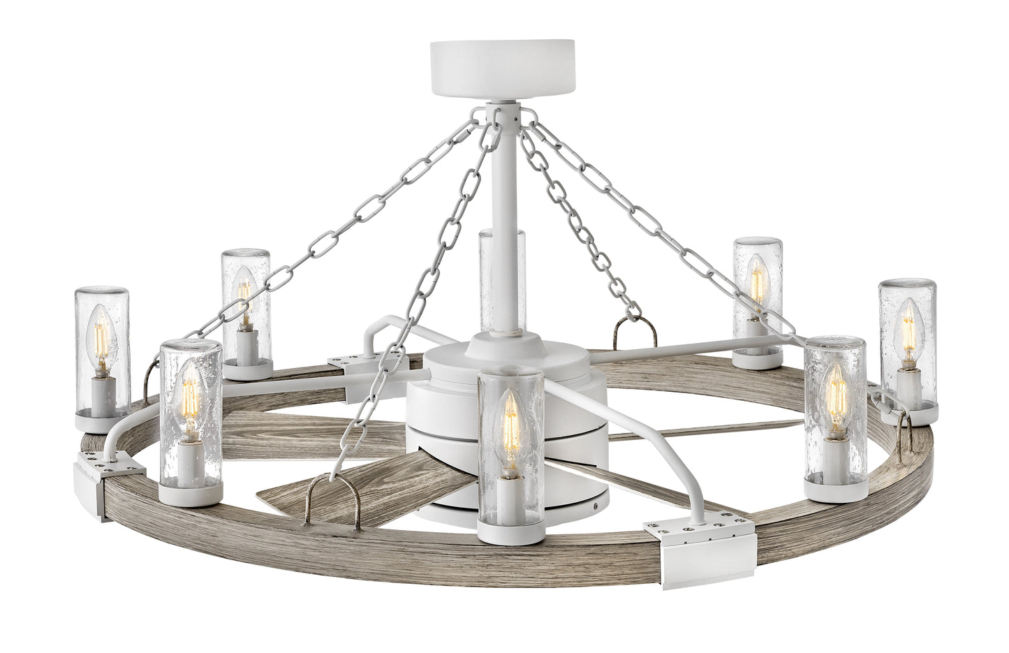 Sawyer 36" with 28" LED Smart Fandelier - Matte White