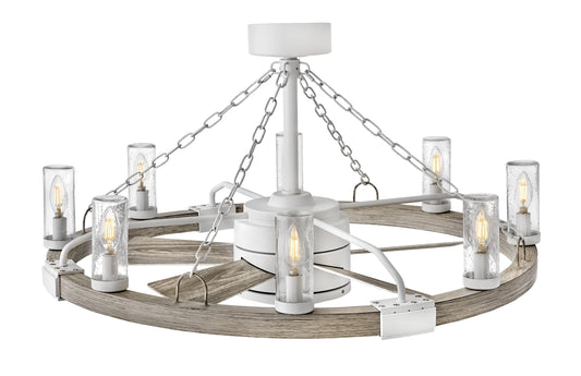 Sawyer 36" with 28" LED Smart Fandelier - Matte White