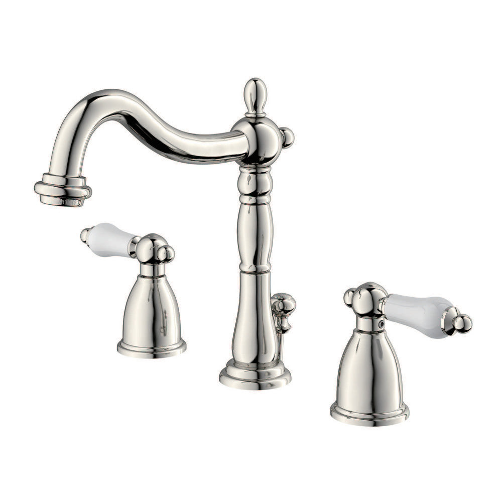 Heritage Widespread Bathroom Faucet in Polished Nickel
