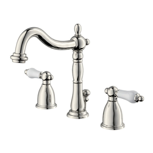 Heritage Widespread Bathroom Faucet in Polished Nickel