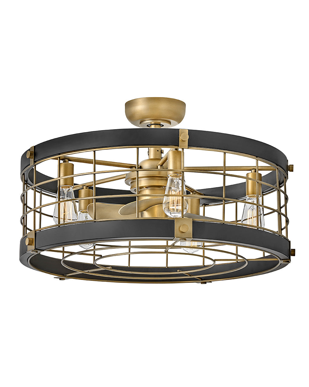 Bryce 27" LED Fandelier - Heritage Brass