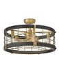 Bryce 27" LED Fandelier - Heritage Brass