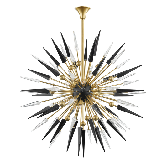 Sparta Chandelier with Aged Brass Finish