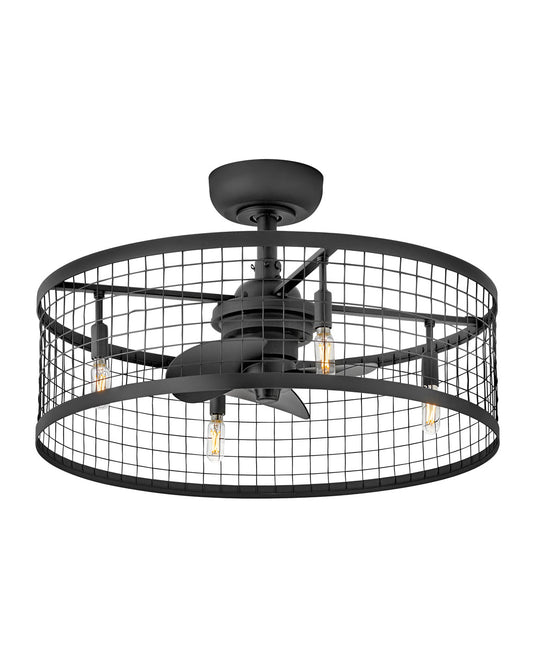 Finnigan 24" LED Fandelier - Matte Black