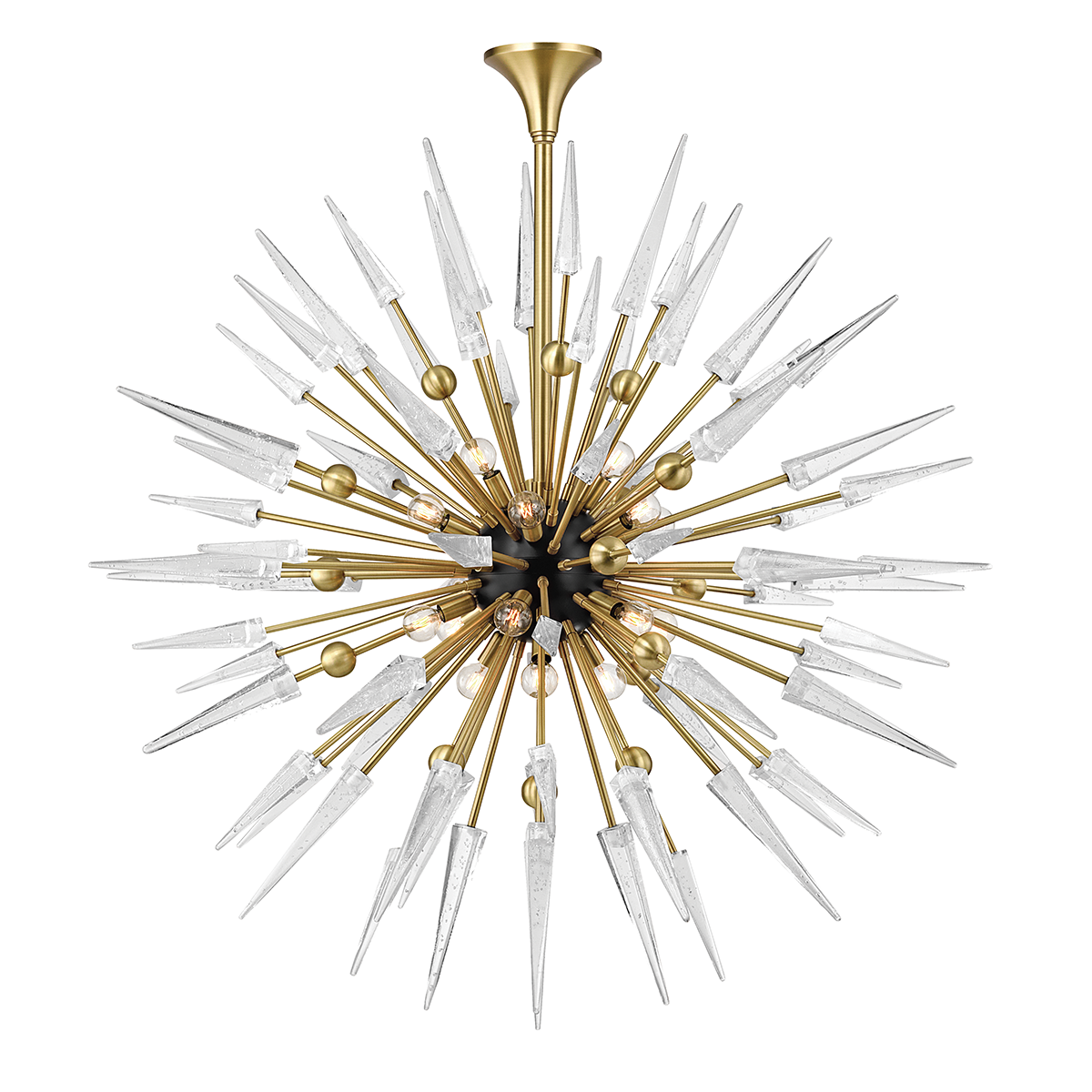 Sparta Chandelier with Aged Brass Finish