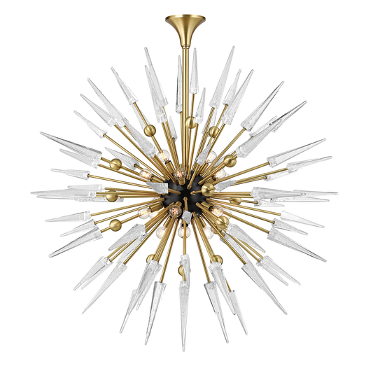 Sparta Chandelier with Aged Brass Finish