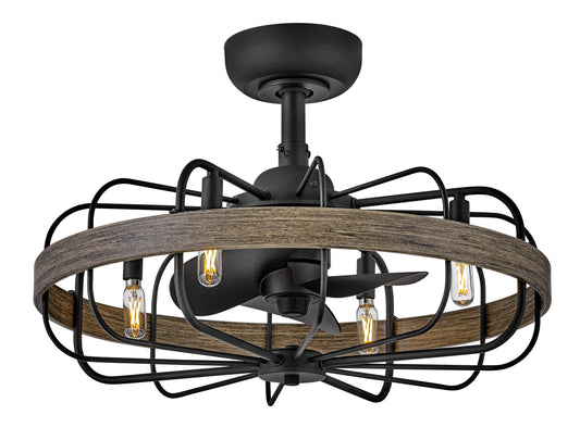 Eli 22" LED Fandelier - Matte Black