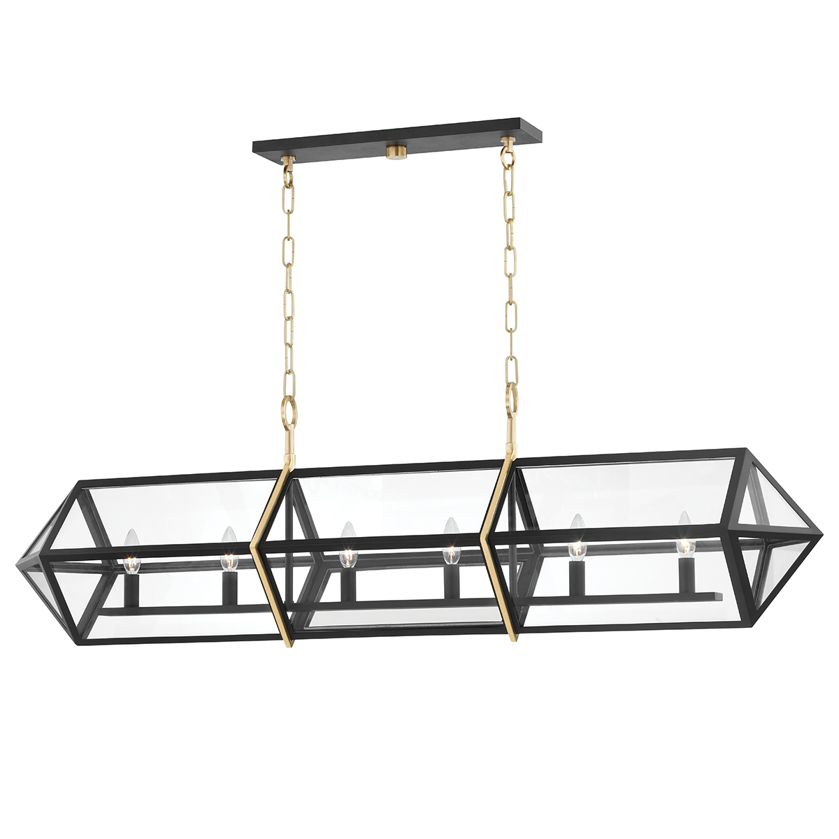 Bedford Hills Linear with Aged Brass/black Finish