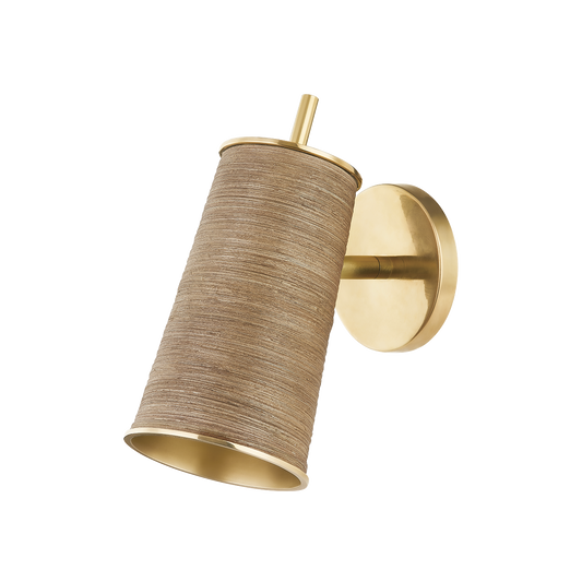 DELRAN Wall Sconce with Aged Brass Finish