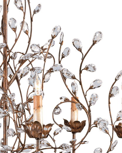 Crystal Bud Large Gold Chandelier