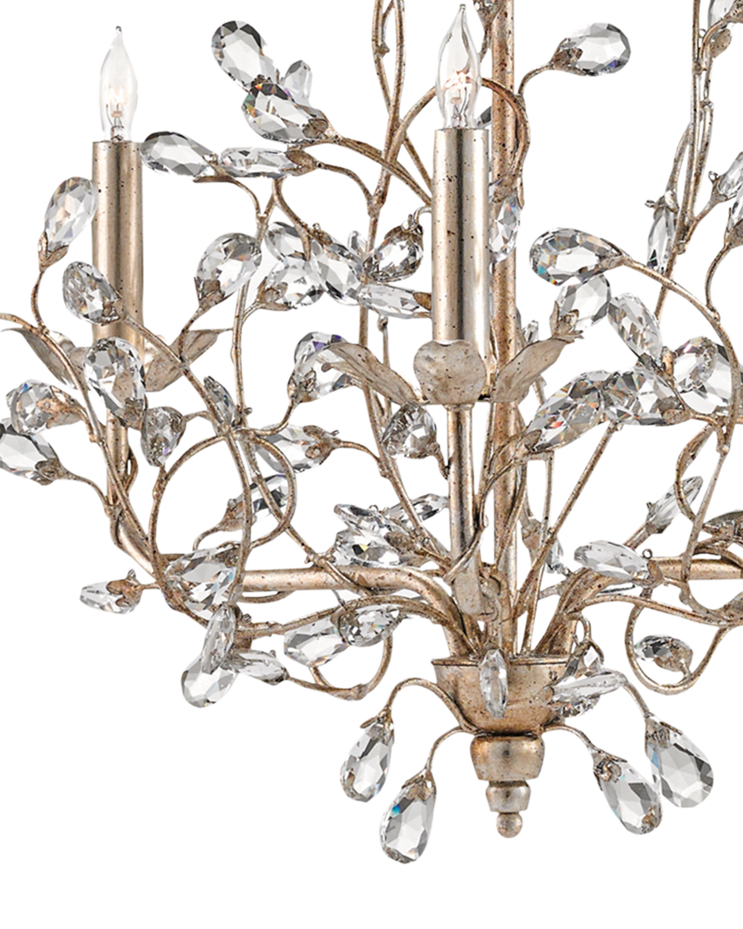 Crystal Bud Small Silver Chandelier
