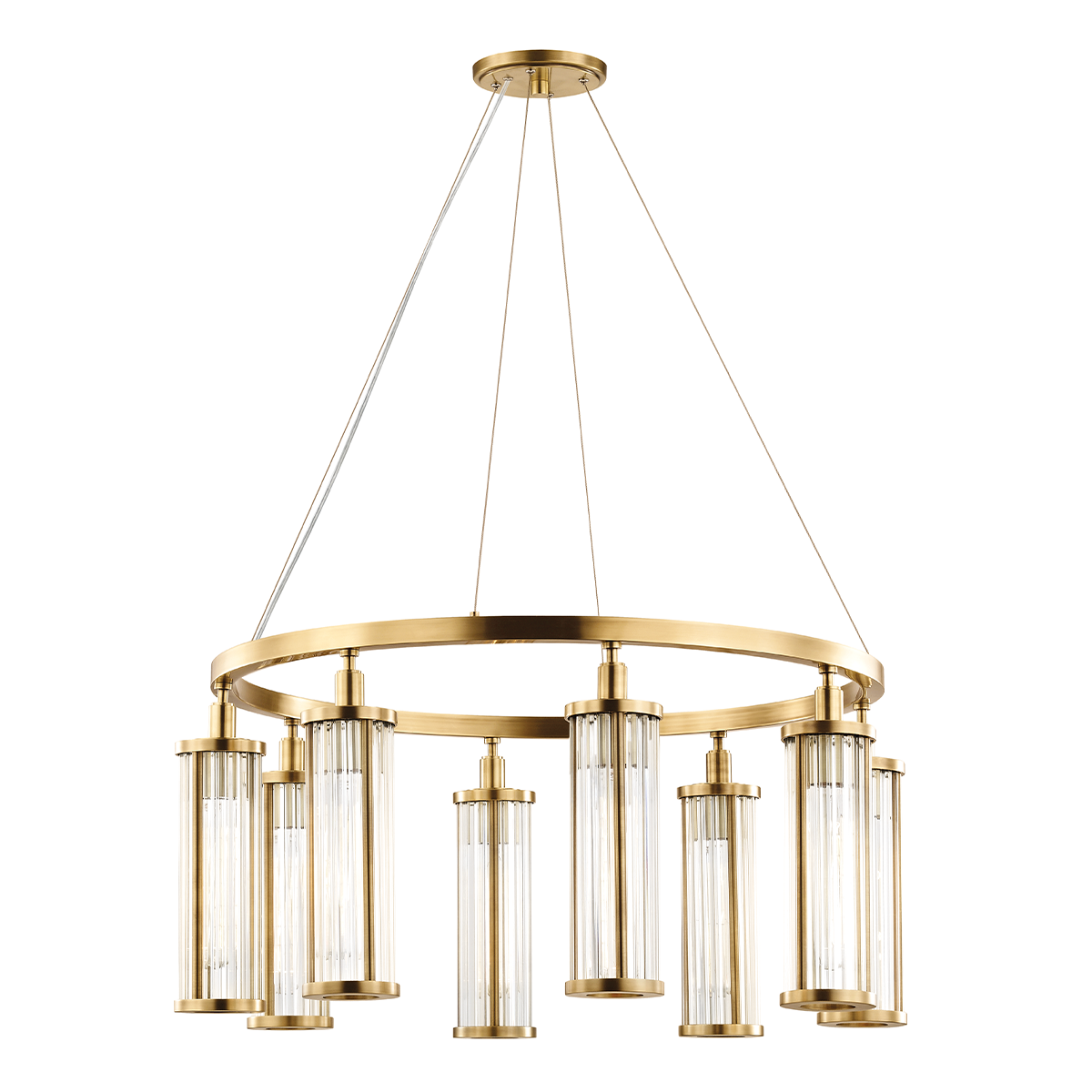 Marley Chandelier with Aged Brass Finish