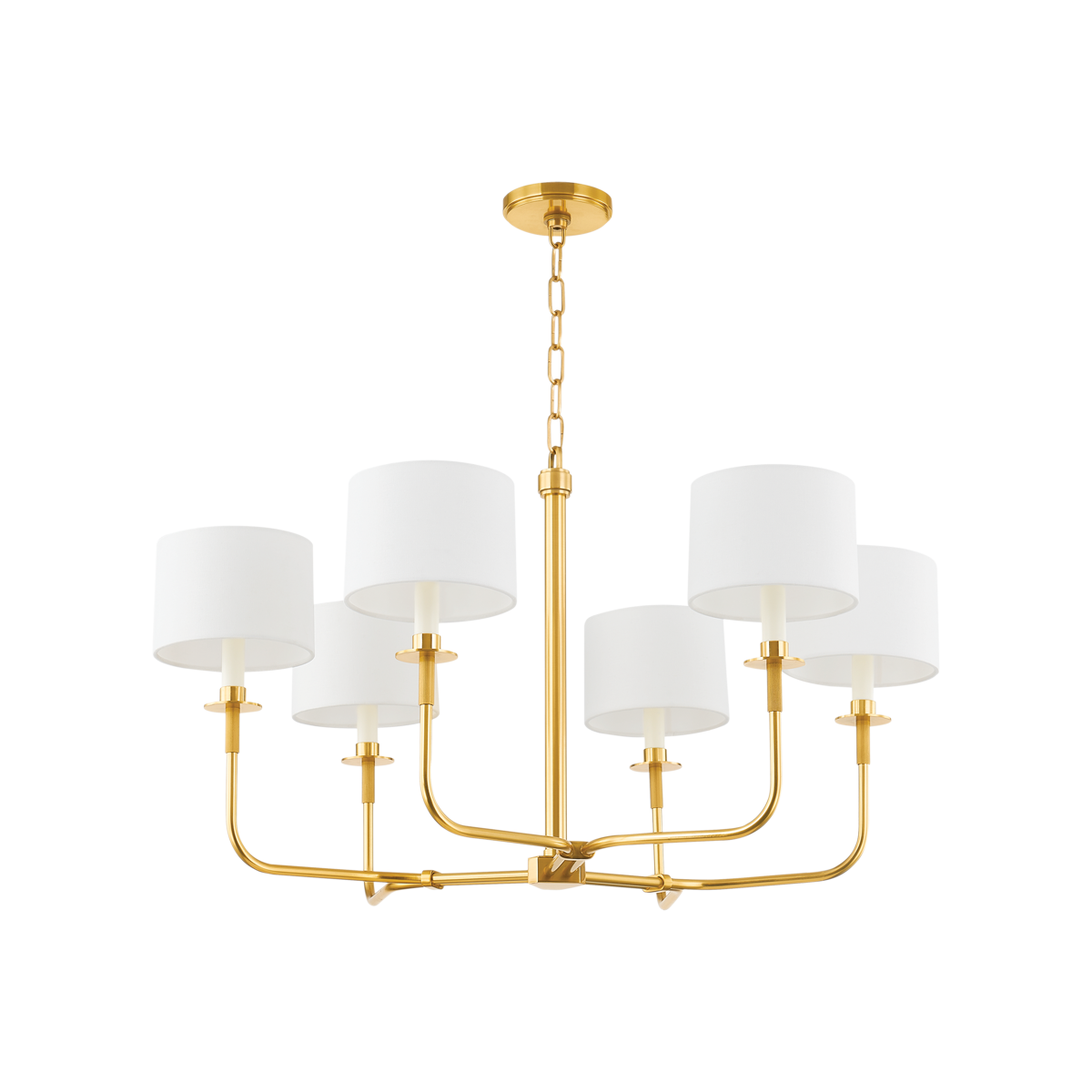 PARAMUS Chandelier with Aged Brass Finish