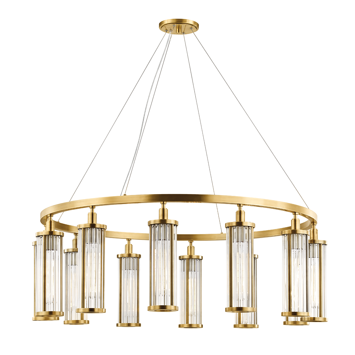 Marley Chandelier with Aged Brass Finish