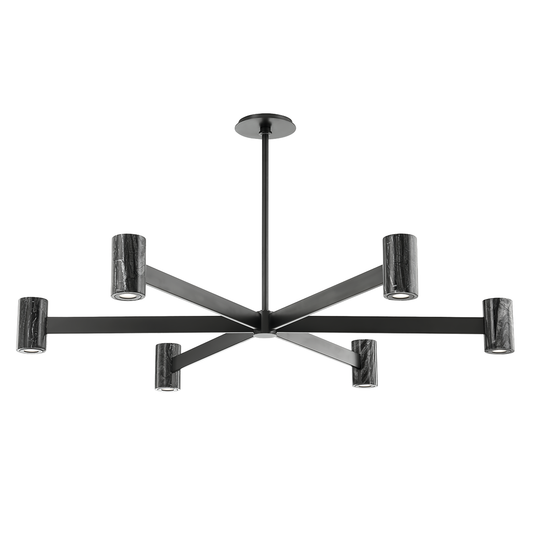 Predock Chandelier with Black Brass Finish