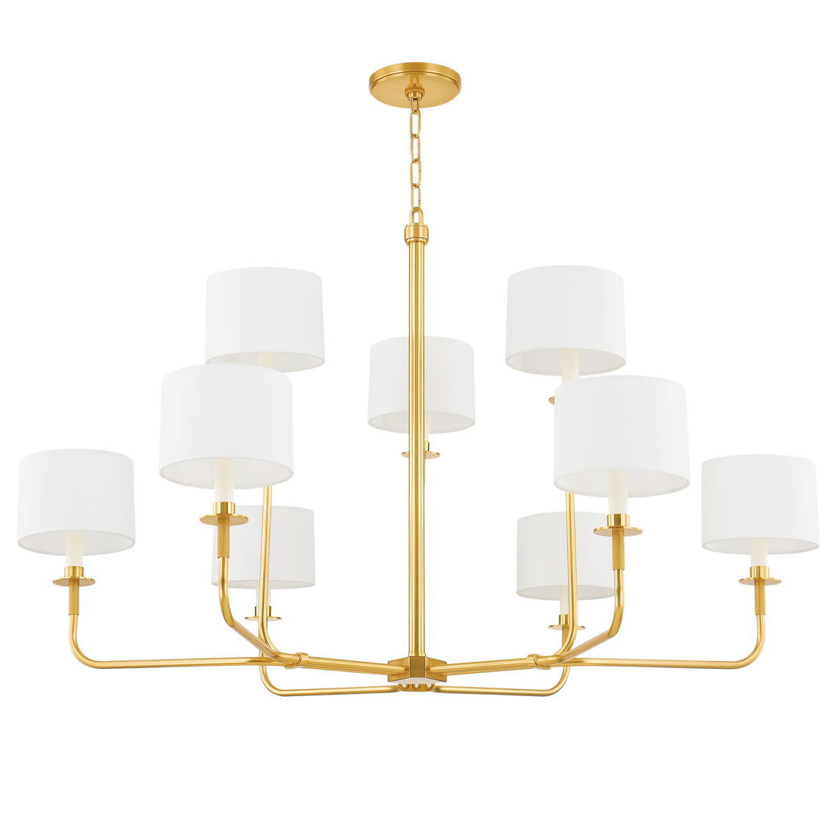 PARAMUS Chandelier with Aged Brass Finish