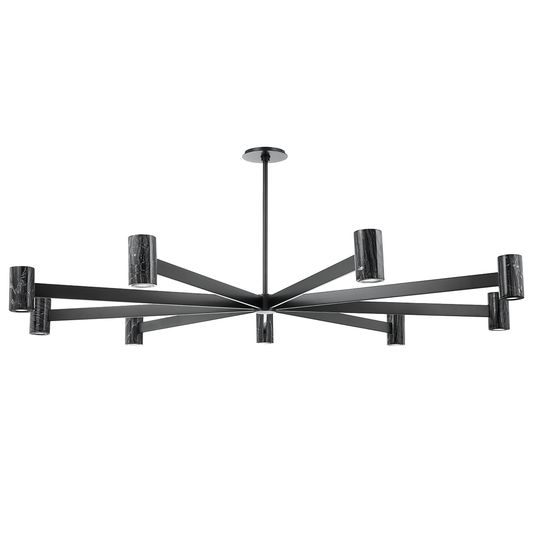 Predock Chandelier with Black Brass Finish