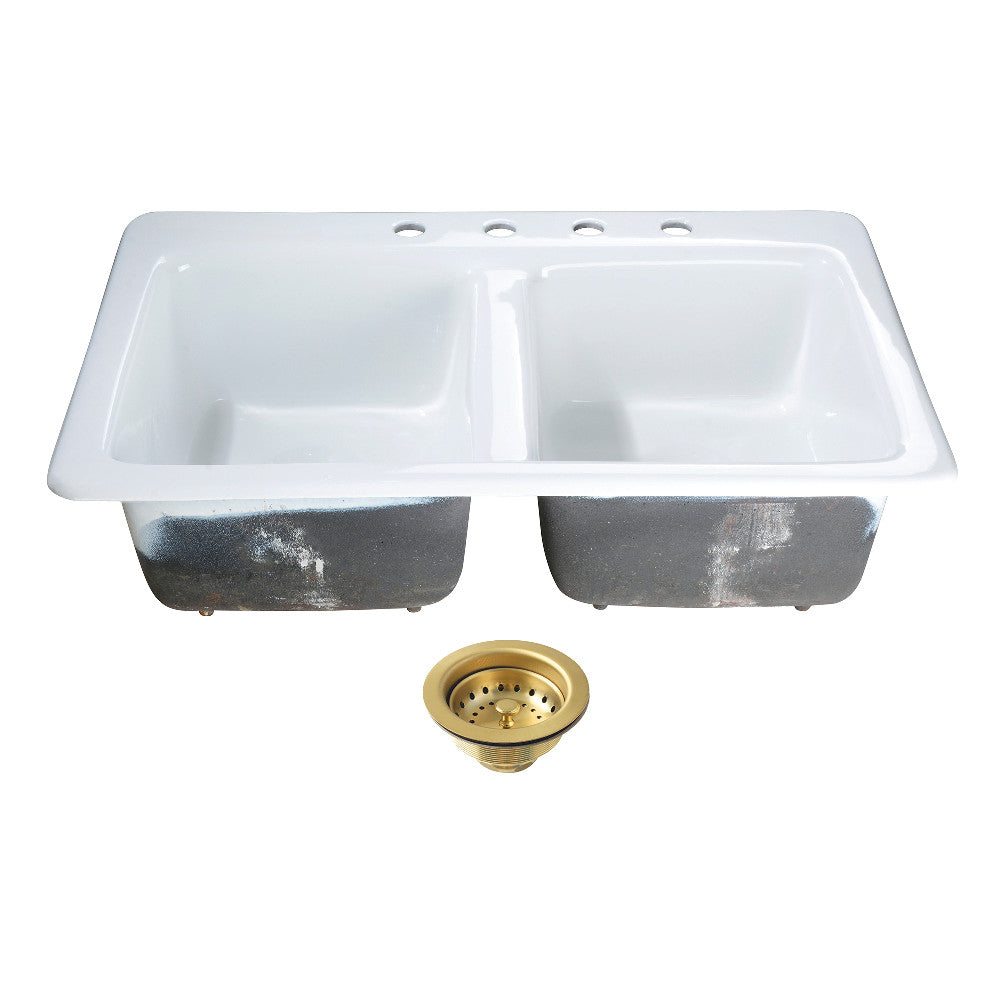 Petra Galley 33 Inch Drop-In Kitchen Sink in White