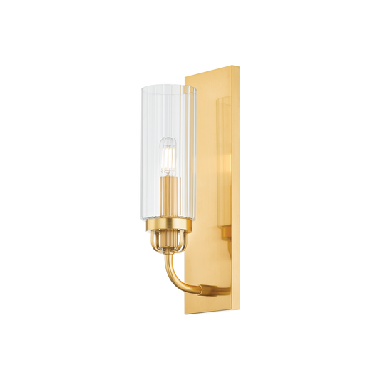 HALIFAX Wall Sconce with Aged Brass Finish