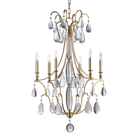 Crawford Chandelier with Aged Brass Finish