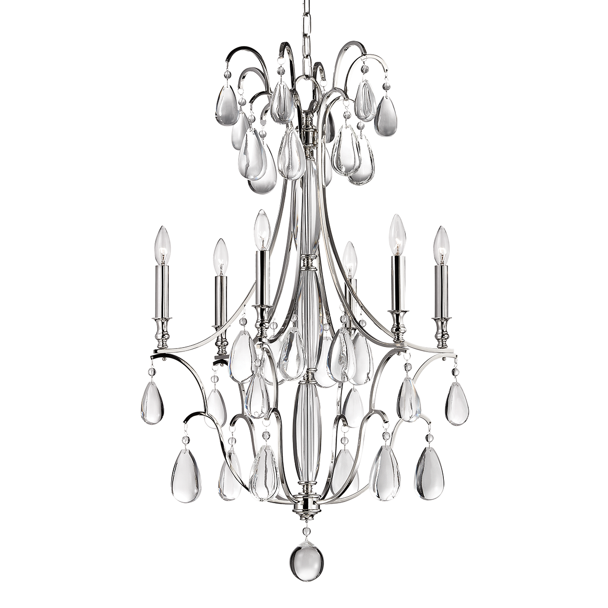 Crawford Chandelier with Polished Nickel Finish