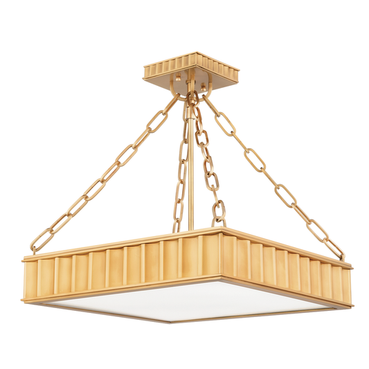 Middlebury Semi Flush with Aged Brass Finish