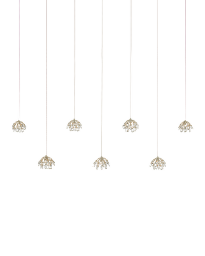 Crystal Bud 7-Light Linear Multi-Drop Pendant