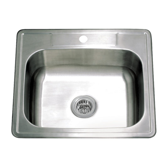 Studio 25 Inch Drop-In Kitchen Sink in Polished Chrome