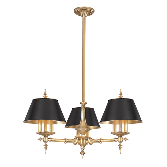 Cheshire Chandelier with Aged Brass Finish
