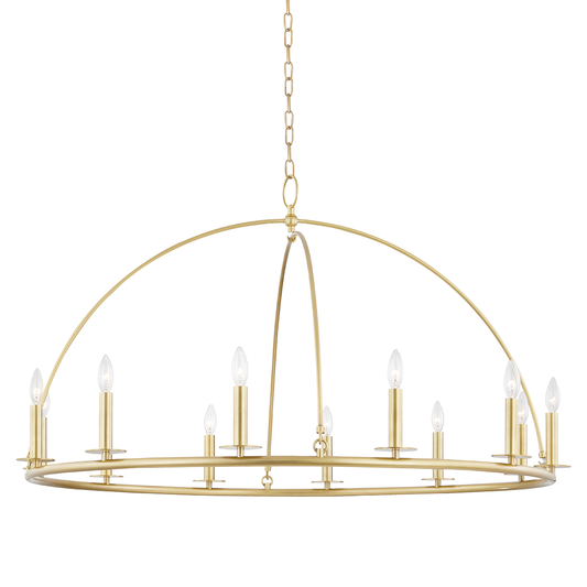 Howell Chandelier with Aged Brass Finish